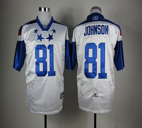 Lions 81 Calvin Johnson White 2012 Pro Bowl Embroidered NFL Jersey Best Website For Cheap Jerseys